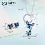 T400 Blue Butterfly Crystal Pendant Necklace and Drop Stud Earrings Jewelry Set Gift for Girls Women T400 Blue Butterfly Crystal Pendant Necklace and Drop Stud Earrings Jewelry Set Gift for Girls Women