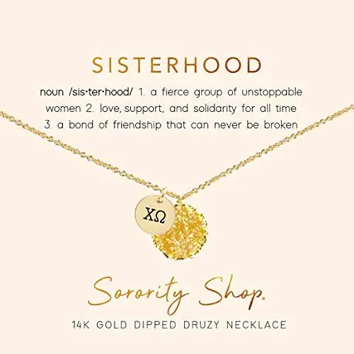 Sorority Shop Chi Omega Sisterhood Druzy Necklace
