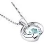 Cushion Cut Orbit Sterling Silver Pendant Necklace available in various colored stones