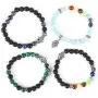 Lava Stone Beads Bracelets, Adjustable Evil Eye Jewelry (4 Pack)