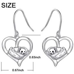 Yearace 925 Sterling Silver Animal Jewelry Sea Otter Dangle Earrings for Women Teen Girls