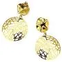 MENGKOR Women Gold Plated Earrings Unique Fashion Personality Light Earrings with Hollow Out Pendant for Women Girls