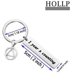 HOLLP Sobriety Gift 1 Year 5 Years Sobriety Anniversary Keychain 1 Year and Counting AA Encouragement Keychain Recovery Jewelry