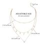 Twinklede Boho Layered Necklace Gold Crystal Pendant Necklaces Chain Moon Star Necklace Jewelry for Women and Girls (Gold 1)