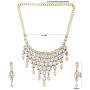 Efulgenz Indian Bollywood Gold Plated Crystal Kundan Rhinestone Faux Pearl Wedding Choker Collar Necklace Earrings Jewelry Set
