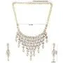 Efulgenz Indian Bollywood Gold Plated Crystal Kundan Rhinestone Faux Pearl Wedding Choker Collar Necklace Earrings Jewelry Set