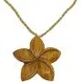 Hawaiian Jewelry Hand Carved Koa Wood Hawaii Plumeria Flower Necklace from Hawaii