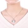 YL Fox Necklace Sterling Silver Round Fillgree Pendant Moon Jewelry Women Gifts