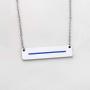 Thin Blue Line Bar Necklace Gift for Wife Mom Appreciation Jewelry