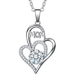 Jude Jewelers Heart Cubic Zircon Mom Pendant Necklace Mothers Day