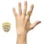 Set of 80s Gold Plated Necklace, Finger Ring and Gold Teeth with Dollar Sign Pendant, Hip Hop Dollar Necklace, Finger Ring and Gold Teeth Set of 80s Gold Plated Necklace, Finger Ring and Gold Teeth with Dollar Sign Pendant, Hip Hop Dollar Necklace, Finger Ring and Gold Teeth