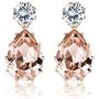Sllaiss Teardrop Dangle Earrings For Women 14K Gold Plated Crystals Earring With AAA+ Cubic Zirconia Christmas Jewelry Gift For Women