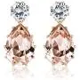 Sllaiss Teardrop Dangle Earrings For Women 14K Gold Plated Crystals Earring With AAA+ Cubic Zirconia Christmas Jewelry Gift For Women