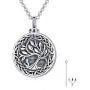 PROESS Tree of Life Necklace-Cremation Necklace for Ashes Sterling Silver Family Tree Pendant Urn Necklace Keepsake Jewelry for Human Ashes for Men Boys