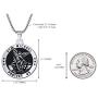 enhong St Michael Necklace Vintage Stainless Steel The Archangel Pendant with Chain