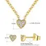 MDFUN Fashion Necklace and Earring Jewelry Set for Women and Girls, 18K Gold Plated Sparkle Halo Cubic Zirconia Heart Shaped Stud Earring and Pendant Choker MDFUN Fashion Necklace and Earring Jewelry Set for Women and Girls, 18K Gold Plated Sparkle Halo Cubic Zirconia Heart Shaped Stud Earring and Pendant Choker