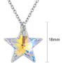 TANGPOET Star Necklace for Women S925 Sterling Silver Crystal Pendant Necklaces Star Jewelry for Teens Girls Mom Daughter