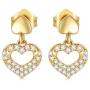 14k Gold Synthetic Moissanite Heart Earrings, Real Gold Stud Drop Earrings for Women Dangle, Love Fine Jewelry Gifts for Wife Girlfriend