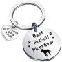 FUSTMW Dog Owner Gifts Best Dachshund Mom Ever Keychain Dog Lover Gifts Paw Print Jewelry Pet Owner Rescue Gift