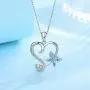 LOVEON Sterling Silver Butterfly Necklace Heart Pendant with Cubic Zirconia Butterfly Jewelry Gifts for Women Girls Girlfriend, 18 Inches LOVEON Sterling Silver Butterfly Necklace Heart Pendant with Cubic Zirconia Butterfly Jewelry Gifts for Women Girls Girlfriend, 18 Inches