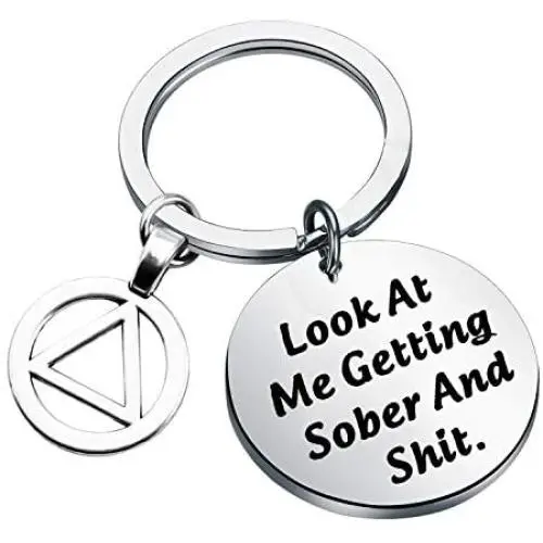 UJIMS Sobriety Gift Addiction Recovery Keychain Look at Me Getting Sober and Shit Alcoholics Anonymous Gifts Recovery Inspirational Jewelry UJIMS Sobriety Gift Addiction Recovery Keychain Look at Me Getting Sober and Shit Alcoholics Anonymous Gifts Recovery Inspirational Jewelry