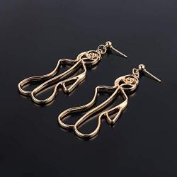 Gold Face Earrings Abstract Design - MOOKOO 4 Pair Hollow Picasso Hand Geometric Statement Earrings for Girls Teens Women
