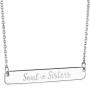 Annis Munn Soul Sister Necklace - 925 Sterling Silver Adjustable Engraved Bar Pendant Friendship Graduation Christmas Jewelry Birthday Gift