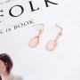ASHMITA Rose Gold Teardrop Necklace Gemstone Dangle Earrings Wedding Jewelry Set