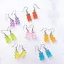 RUIZHEN Cute Mini Gummy Bear Dangle Earrings Pendant Necklace Jewelry Set Cute Animal Earrings
