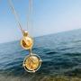 Doubnine Boho Layered Necklace Gold Medallion Coin Saint Charm Jewelry Retro Accessories for Women