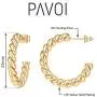 PAVOI 14K Gold Plated 925 Sterling Silver Twisted Rope Round Hoop Earrings in Rose Gold, White Gold and Yellow Gold