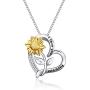 WINNICACA [ Sunflower & Dainty Sterling Silver Created Opal Flower Choker Necklace Jewelry for Women Birthday Gifts