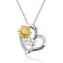 WINNICACA [ Sunflower & Dainty Sterling Silver Created Opal Flower Choker Necklace Jewelry for Women Birthday Gifts
