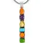 Gemstone Pendant Necklace 925 Sterling Silver & Genuine Turquoise & Gemstones (20'' Length) Gemstone Pendant Necklace 925 Sterling Silver & Genuine Turquoise & Gemstones (20'' Length)