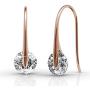 Cate & Chloe McKayla 18k White Gold Plated Dangling Earrings with Swarovski Crystal, Classic Drop Dangle-Earrings, Best Silver Earrings for Women, Small Solitaire Hook Drop Earrings with Swarovski
