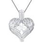 LGSY Sterling Silver Guardian Angel Wings Heart Pearl Cage Pendants for Women, Design Pearl Cage Pendants for Pearl Jewelry Making, Essential Oil Diffuser Lockets for Pearl Jewelry