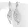 Delicin Jewelry Womens Dangling Leaf-Shaped Drop Earrings,Rhodium Plated Cubic Zirconia Dangle Earrings for Women