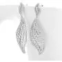 Delicin Jewelry Womens Dangling Leaf-Shaped Drop Earrings,Rhodium Plated Cubic Zirconia Dangle Earrings for Women