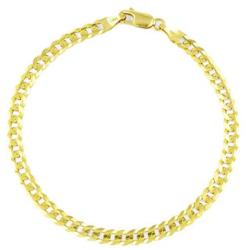 Nuragold 10k Yellow Gold 5.5mm Cuban Curb Link Chain Bracelet, Womens Mens Lobster Lock 7'' 7.5'' 8'' 8.5'' 9''