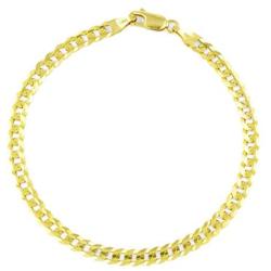 Nuragold 10k Yellow Gold 5.5mm Cuban Curb Link Chain Bracelet, Womens Mens Lobster Lock 7'' 7.5'' 8'' 8.5'' 9''