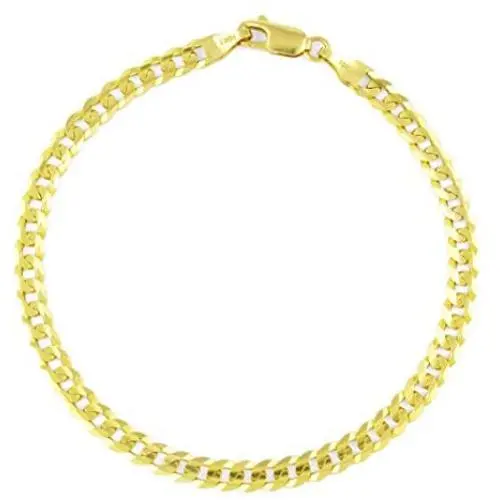 Nuragold 10k Yellow Gold 5.5mm Cuban Curb Link Chain Bracelet, Womens Mens Lobster Lock 7'' 7.5'' 8'' 8.5'' 9'' Nuragold 10k Yellow Gold 5.5mm Cuban Curb Link Chain Bracelet, Womens Mens Lobster Lock 7'' 7.5'' 8'' 8.5'' 9''