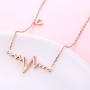 Heartbeat Necklace 925 Sterling Silver EKG Cute Life Line Heartbeat Love Cardiogram Necklace Gift for Women Girls,18''