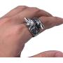Elfasio Viking Crow Ring Nordic Men Stainless Steel Vintage Rings US Size 8-13