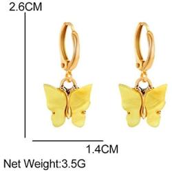 9 Pairs Of Butterfly Earrings, Acrylic Colored Earrings Women And Girls Fashion Jewelry Gift