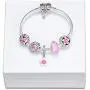 CKK Charm Classic Flower Charm S925 Sterling Silver Bead Compatible with Pandora Bracelet Women DIY Jewelry (Gradient Pink)