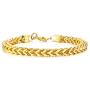TempBeau Chunky Sturdy Mens Franco/ Foxtail Chain Bracelet Stainless Steel Gold Plated/Silver/Black 6/8/12mm Width Double Layered Interlocked Cuban Chain Wristband with Magnet Clasp -Send Gift Box