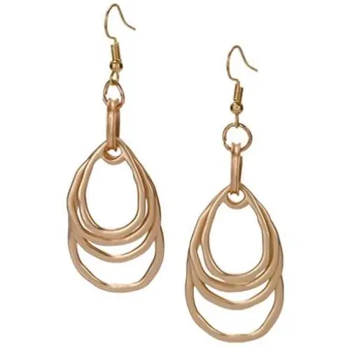 Teardrop Earring Multi Layered in Gold and Silver for Women Teardrop Earring Multi Layered in Gold and Silver for Women