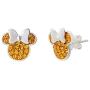 Disney Minnie Mouse Birthstone Jewelry for Women and Girls, Sterling Silver Pave Crystal Stud Earrings
