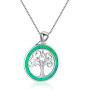 DMOMSA Elegant gem Green Tree of Life Pendant Lucky Necklace Charm Jewelry Suitable for Womens Birthday Gifts, Valentines Day, Mothers Day