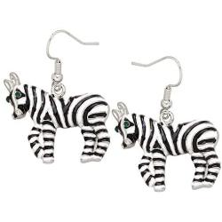 Liavys Zebra Fashionable Earrings - Hand Painted - Fish Hook - Unique Gift and Souvenir